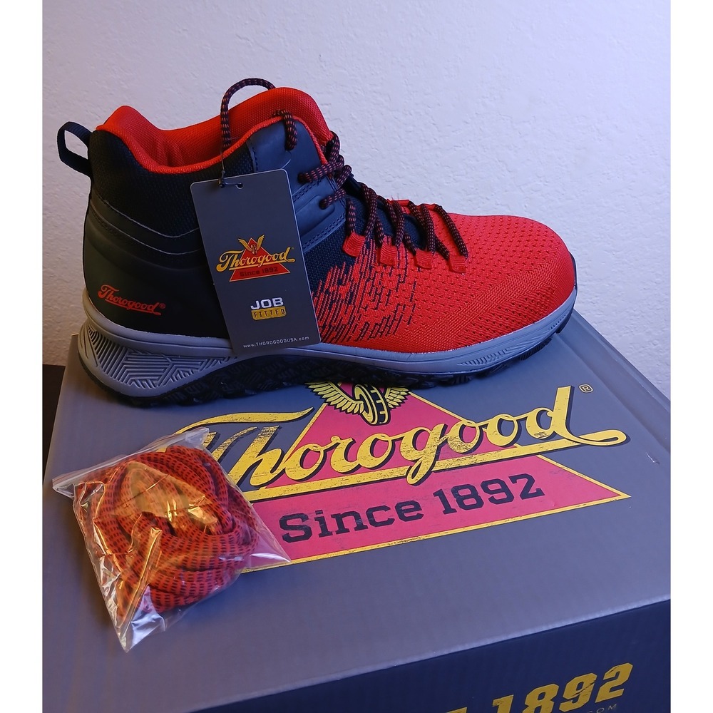 Thorogood Mens AST Mid Red Composite Safety Toe Work Boots 809-5200 Size 14 M